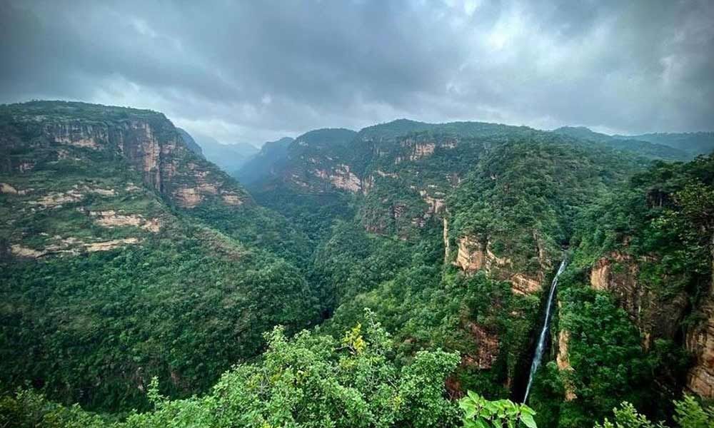 Scenic valley view of Pachmarhi hills